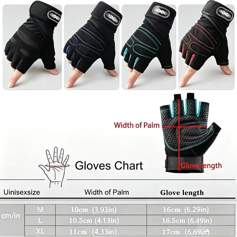 Gym Gloves for Men Women Fitness Weight Lifting Wristband Gloves Body Building Training Sports Exercise Cycling Glove Shockproof