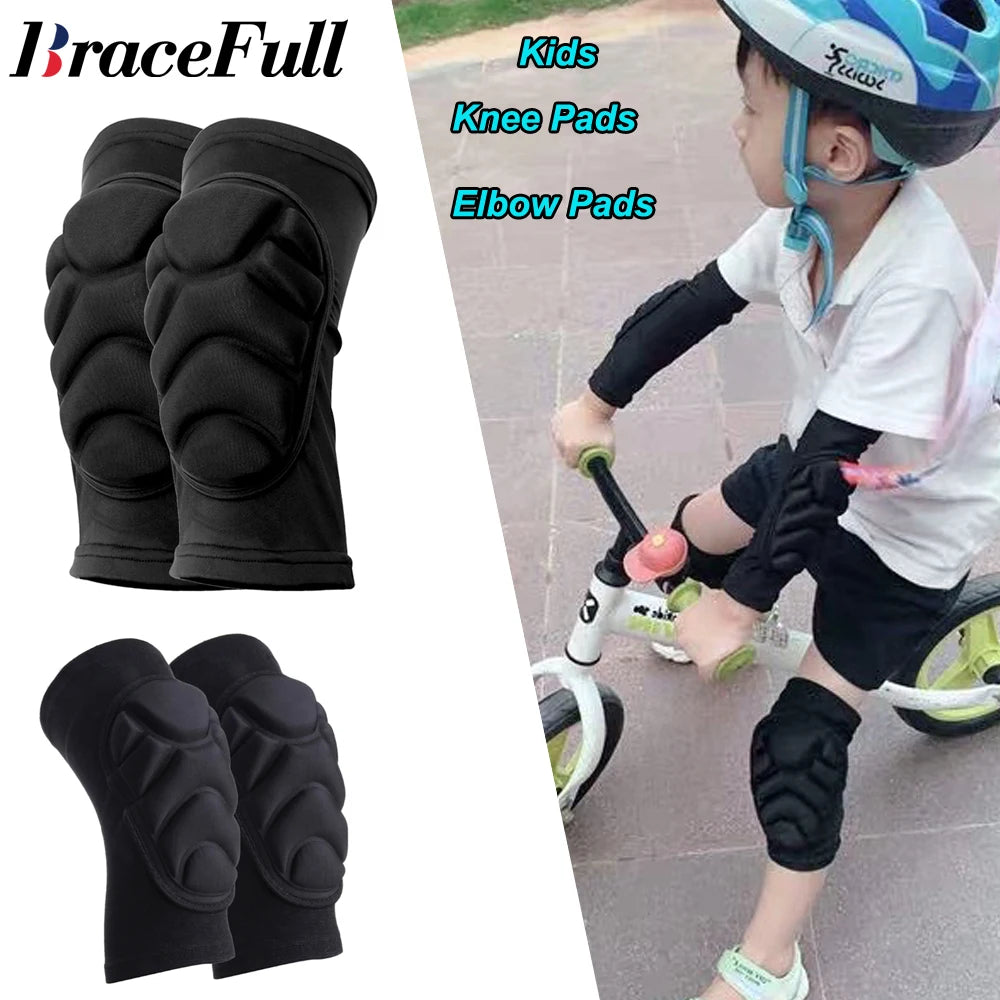 1Pair Kids Knee Pads and Elbow Pads Set Toddler Soft Protective Gear, Sport Protective Kneepad Skate Football Volleyball Cycling