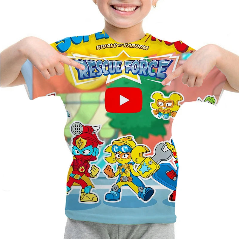 Men Kid Tee Top Boys Girls  Adults Children Parent Child quick dry Tshirts SuperThings Legends Printed Casual O-neck Top Gift