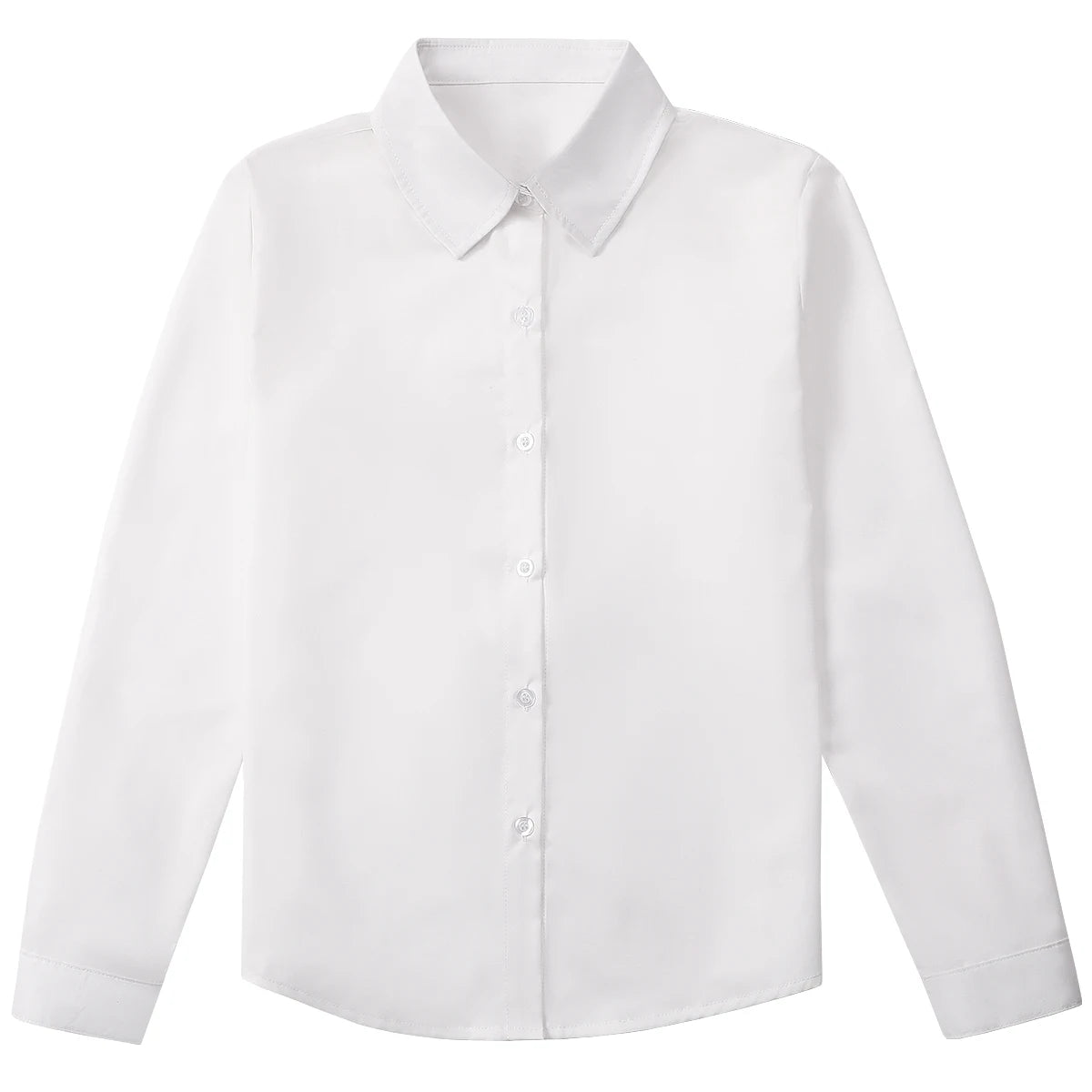 White Shirt Kids Girls School Graduation Birthday Wedding Daily Tops Casual New Style Clothes  Long Sleeve 8 to 14 year