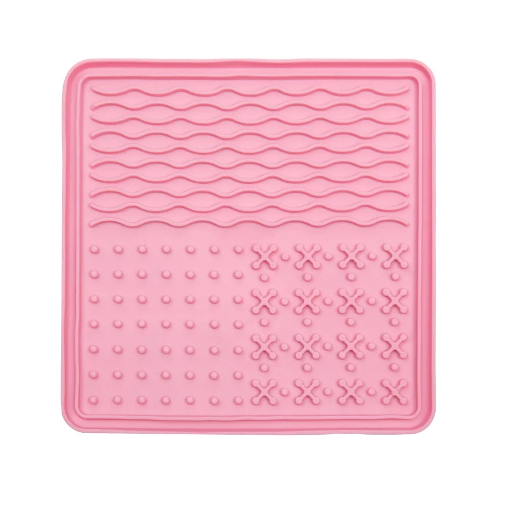 Pet Licking Silicone Mat, Slow Feeder Dish for Dogs, Silicone Suction Cup for Dog Bathing, Food Training Dog Feeder Supplies