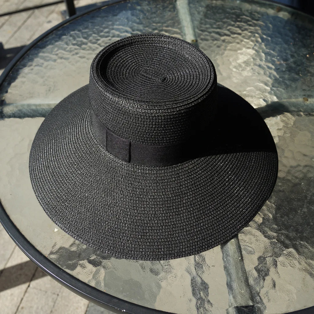 Floppy Black Straw Hats for Women Bucket Hat Summer Beach Hat Wide Brim Sun Hat Derby Travel Fedora Hat