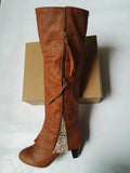 2025 New Women Boots Fringed Women's Shoes Winter Flock Knee High Boots Fold Over Design Lace Side Zipper Designer Shoe 34-43
