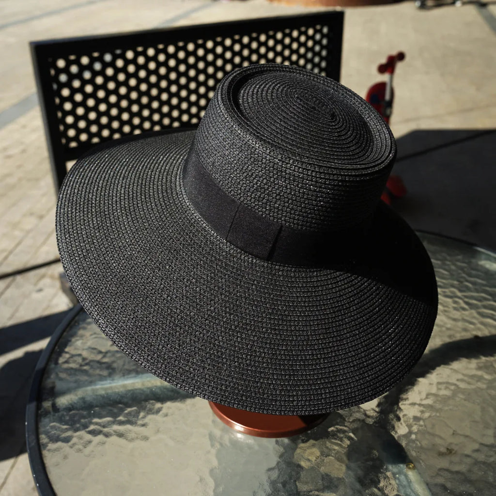 Floppy Black Straw Hats for Women Bucket Hat Summer Beach Hat Wide Brim Sun Hat Derby Travel Fedora Hat