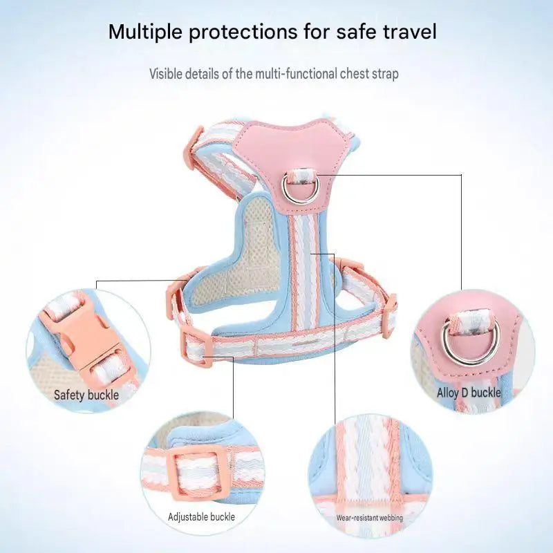Dog/Pet Harnesses No Pull with Dog Collar Breathable Dog Harness Leash Adjustable Chest Strap For Small Puppy Outdoor Walking