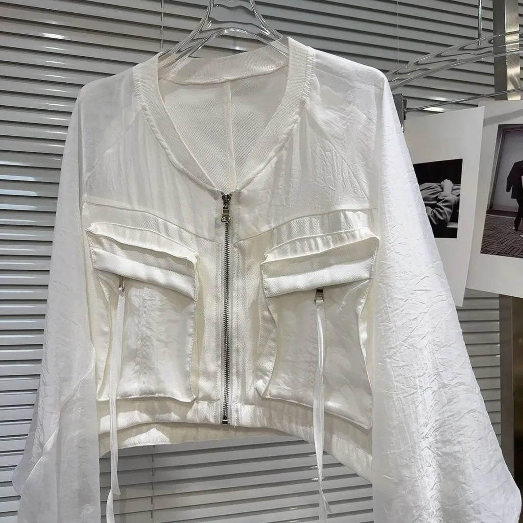 Tops Jackets Women's Summer Stand-up Collar Embroidery Lace Sun Protection Loose Fit Baseball Jacket New Comfortable Minimalist