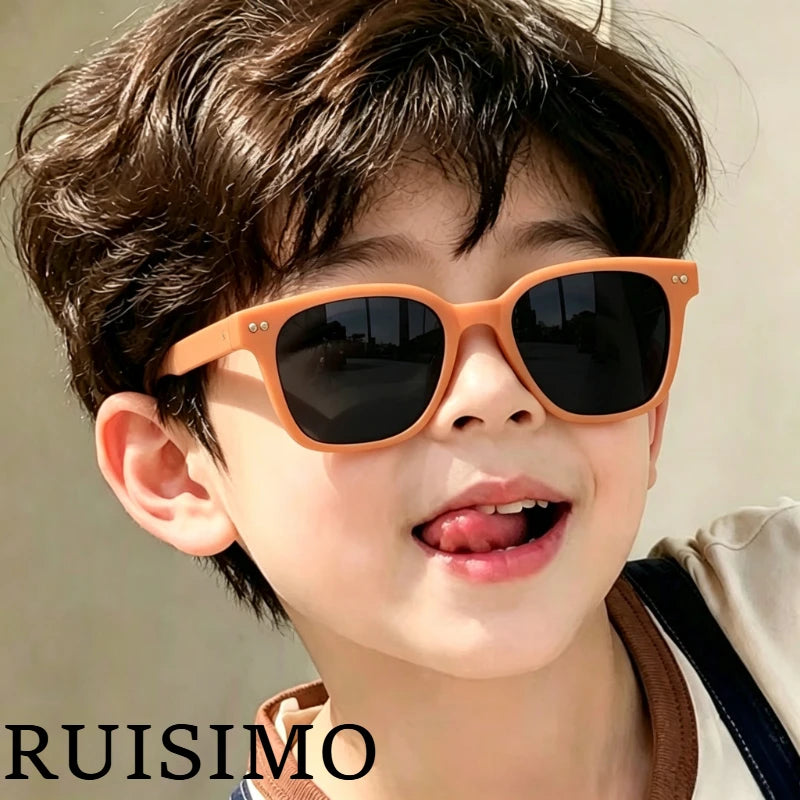Children Square Polarized Sunglasses UV Protection Fashion Trend Glasses Boys Girls Shades Cute Baby Goggles Kids Sun Glasses