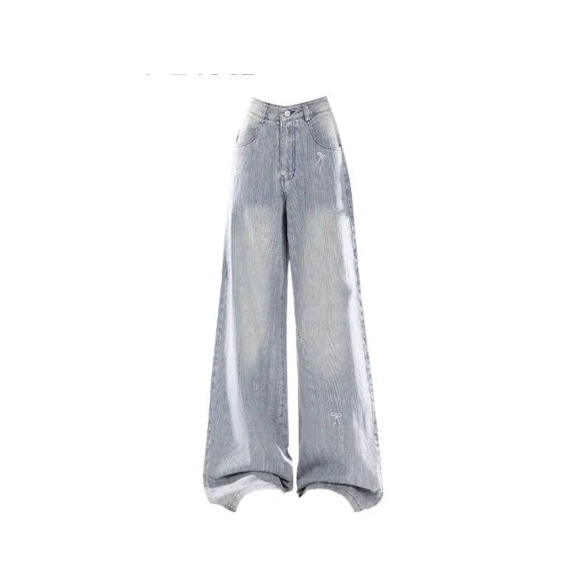 2026 Summer New Korean Elegant Denim Pants Matching Set Women's Fashion Sunscreen Shirt+Strap+Loose Wide Leg Jeans 3-Piece Suit