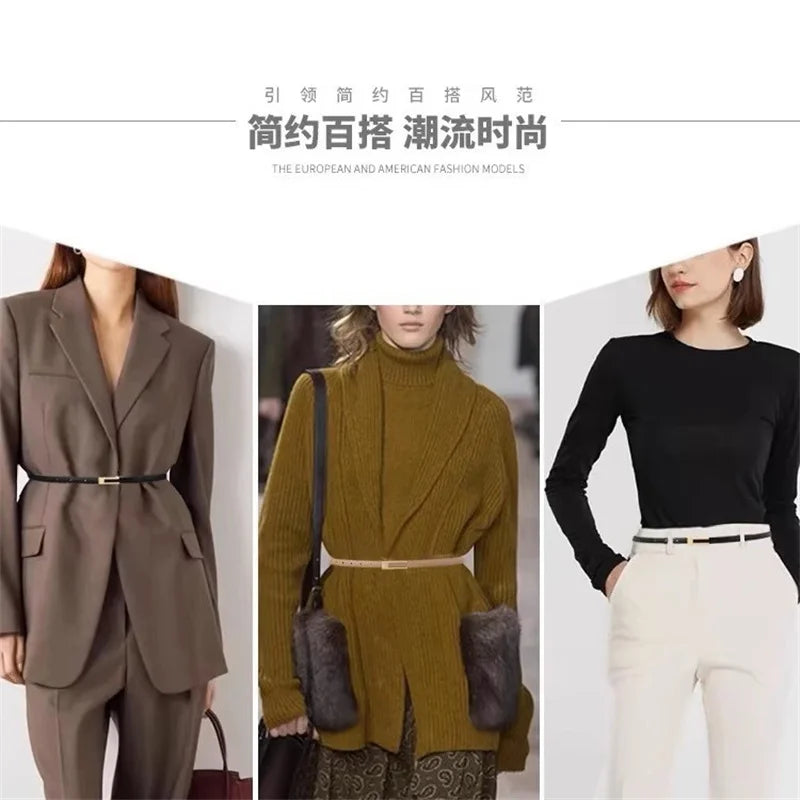 Women belt slim waist fashionable casual luxurious and adjustable belts suitable for dresses, jeans and belts for women