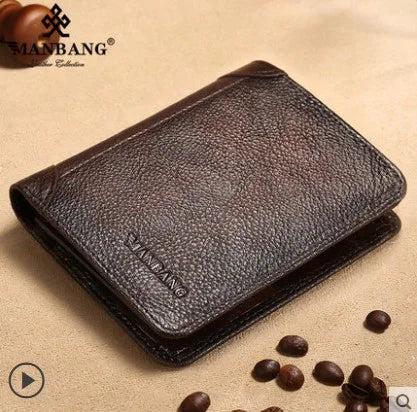 Manbang Men's Wallets RFID Leather Trifold Wallets For Men with ID Window and Credit Card Holder high quality