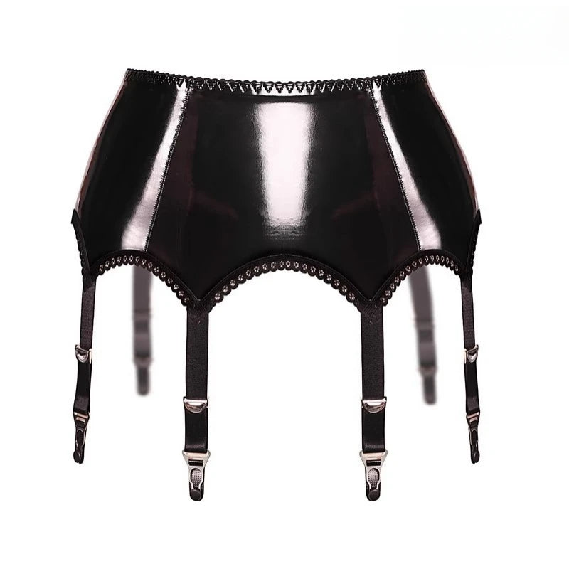 Women Faux Leather Garters Back Clasp Punk Elastic Goth Garter Belt Party Clubwear Night Club High Waist Suspenders Costumes