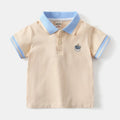 Kids 2-6Y Comfortable Cotton Casual Boys Tops Childrens Summer Short Sleeve Polo Shirts 4 Styles Handsome Cartoon Embroidery