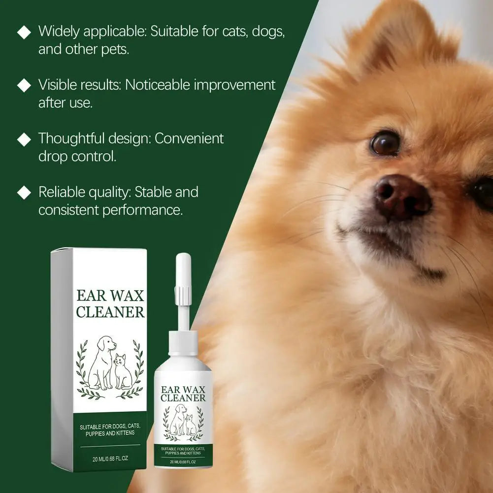 Pet Ear Cleaner Solution Deep Cleaning For Dogs Cats Puppies Kittens Removes Ear Wax Relieves Itching And Eliminates Bad Odor