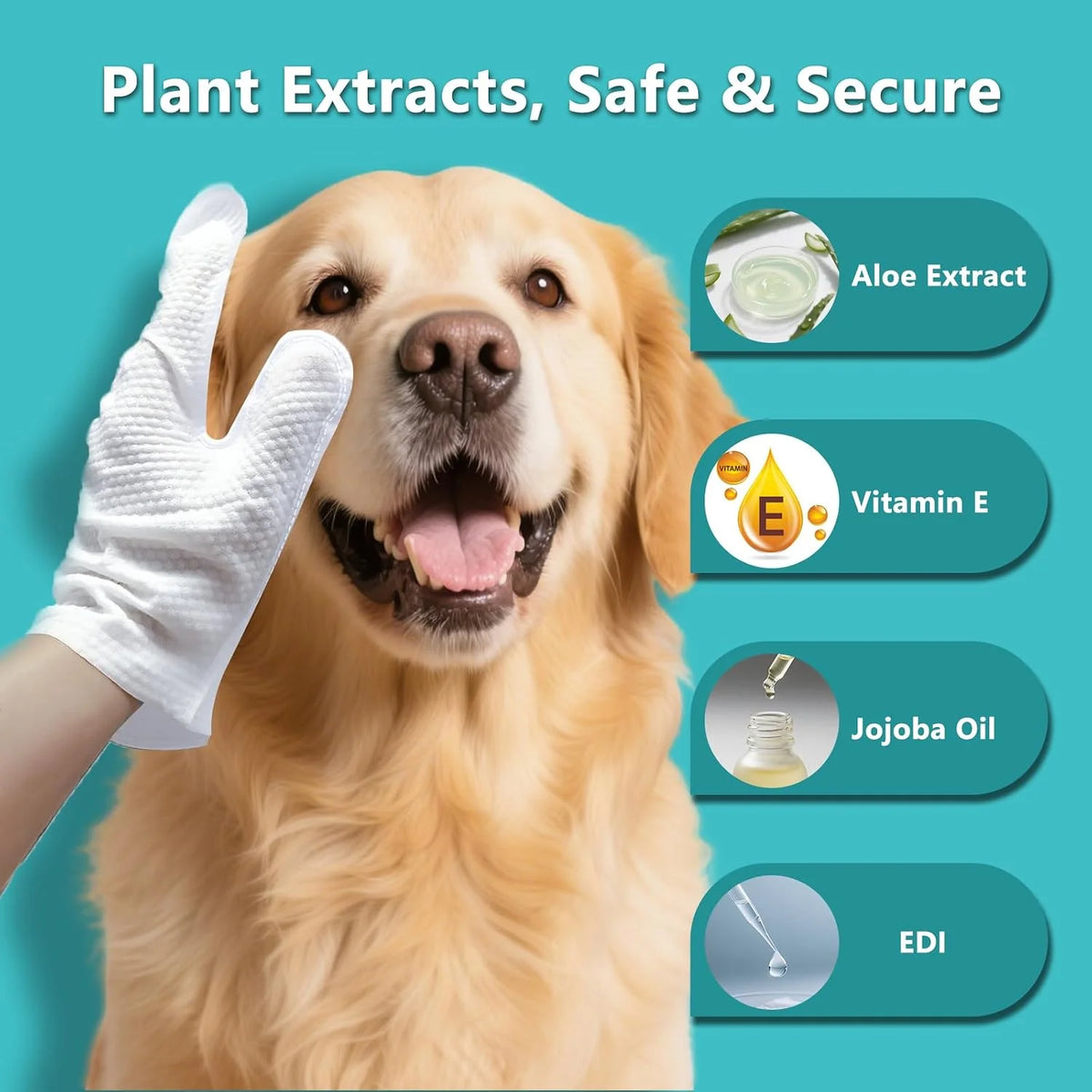Scented Extra Thick Pet Cleaning Wipes for Dogs Cats Dog Washing Bathing Deodorizing Grooming Gloves for Daily Care