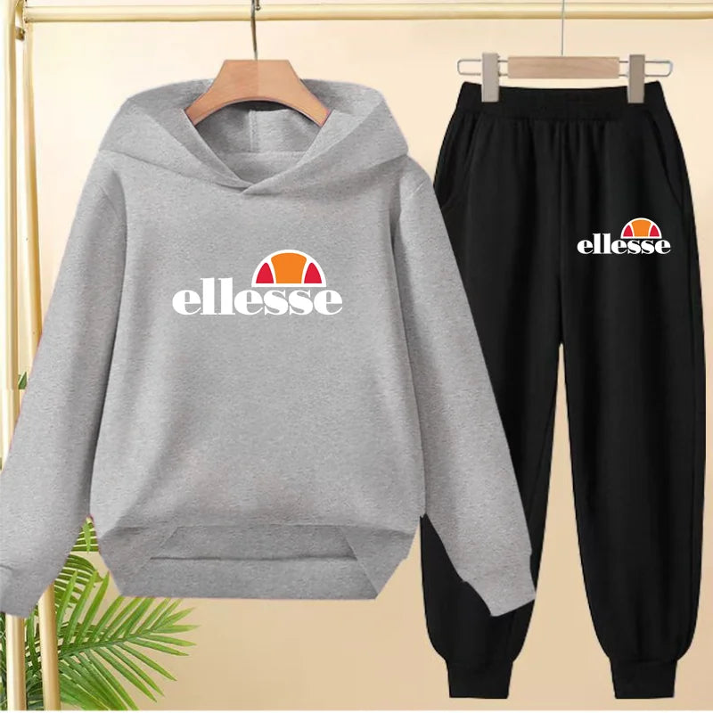 Kids Classic Fashion Top Letters Clothes Hoodie Girls Boy3-12Yrs Casual Sweatshirts+Pants Two-Piece Set Charming Coat Sports Set