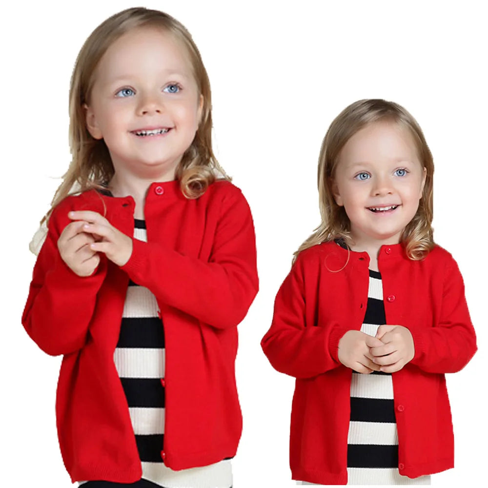 Boys Girls Knitting Sweaters Kids Cardigans Solid O-Neck Spring Autumn Sweater Baby Kids Cardigans Coat Childrens Clothing 1-9Y