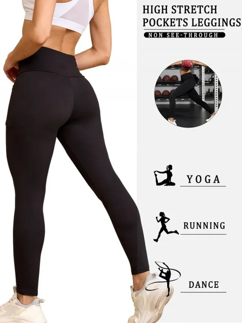 Women's fitness running high waisted slim fit sports pants yoga leggings fast drying jogging casual women's training pants
