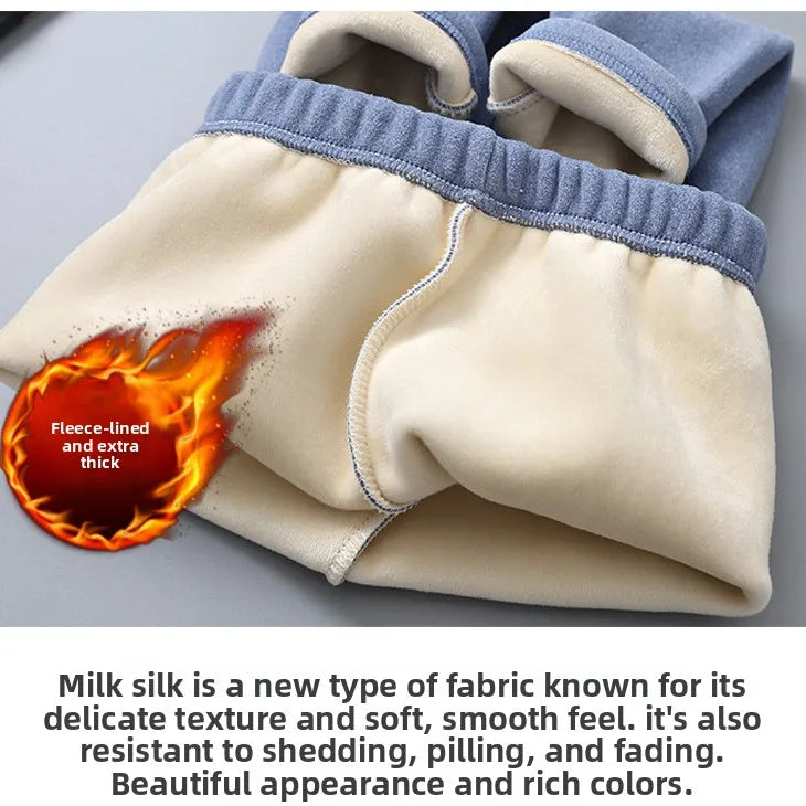 Kids Thermal Underwear Set Fleece Lined Winter Pajamas Boys Girls Warm Two Piece Outfit