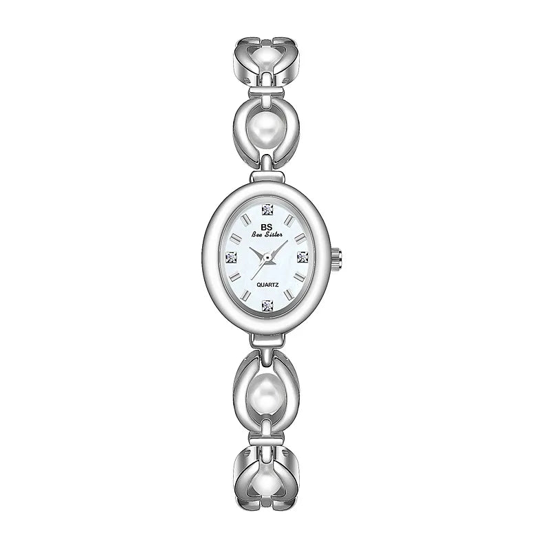 UTHAI Women's Watch Light Luxury Brand Pearl Jewelry Crystal Bracelet Waterproof Female Fashion Bracelet Quartz Clock Watches