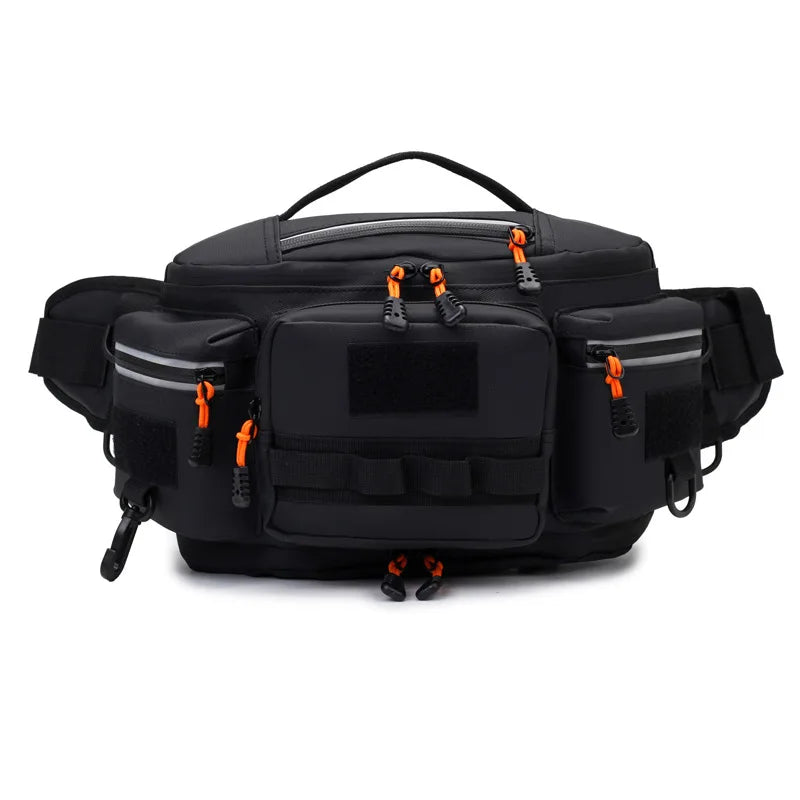 Motorcycle Waist Bag Men Fishing Lure Bag Sports Hunting Fanny Pack Outdoor Hiking Running Rig Pouch Multi-pockets Chest Bag