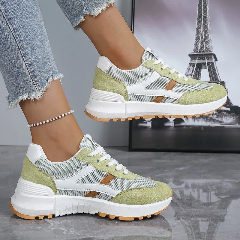 2026 New Women Sneakers Spring Autumn Casual Lace Up Designer Shoes Luxury Platform Loafers Anti Slip Comfort Female Sneakers