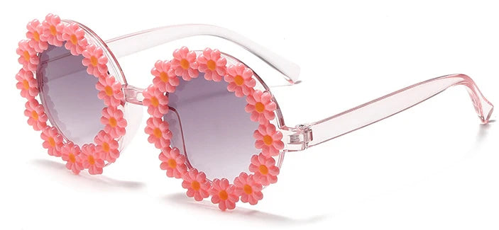 Kids Sunglasses Children Round Flower Sunglasses Girls Boys Baby Shades Glasses UV400 Outdoor Sun Protection Eyewear