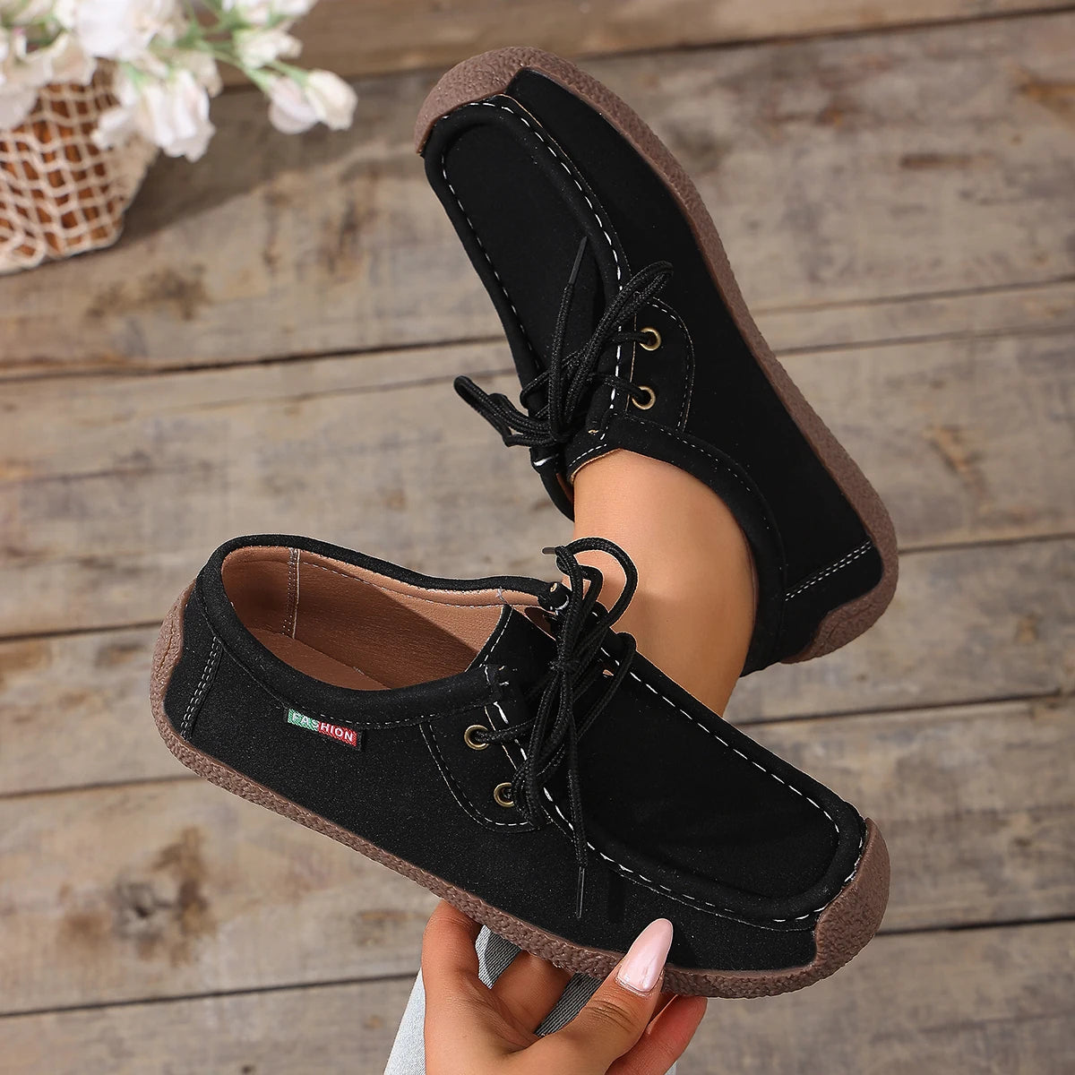 New Women's Casual Loafers Soft Sole Comfortable Lace Up Moccasins  Walking Daily Shoes for Women