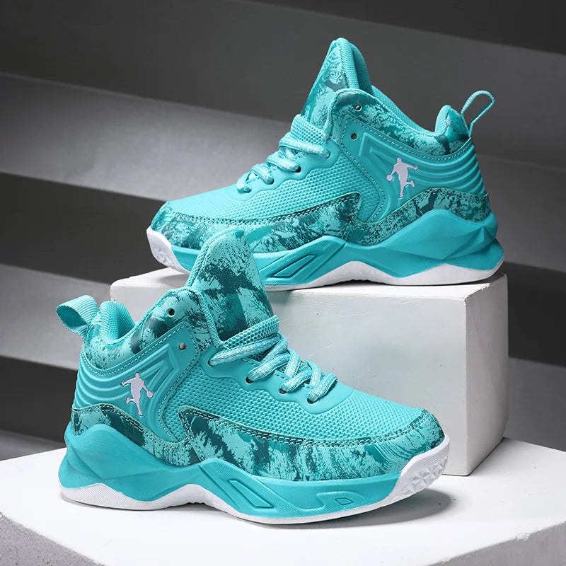 New Kids Brand Basketball Shoes Breathable Comforthable Children Sport Shoes Outdoor Boys Basketball Sneakers Girls Gym Shoes