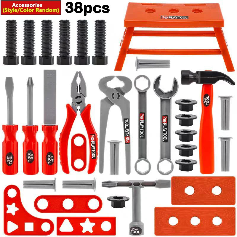 Kids Tools Set Toys 68/55/41/38  Simulated Repair Tool Set Pretend PlayEngineer Plastic Construction Toys Toddler Kids Boys Gift