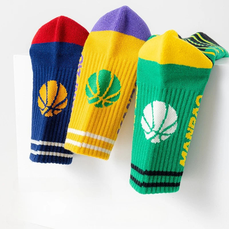 Kids Sports Socks Breathable Cotton Terry Cushioned Ankle Support for Running Training Athletic Socks School Daily Wear