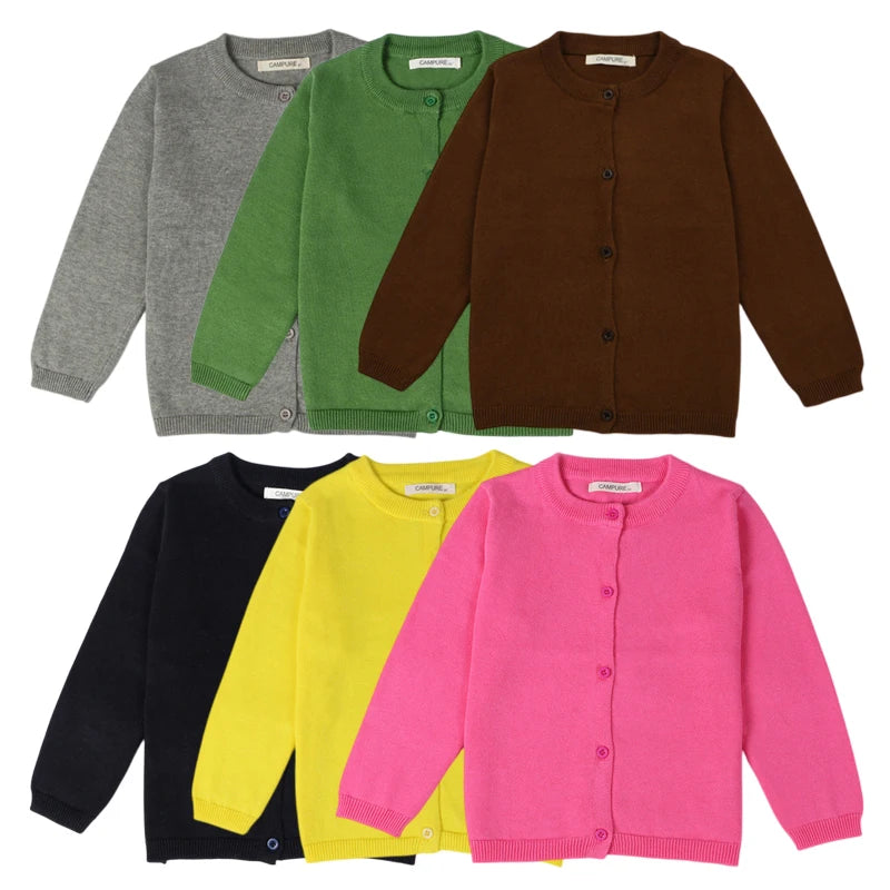 Girls Cardigan Baby Children Knitted Cardigan Sweater Boys Girls Candy Color Clothing Kids Spring Autumn Outer Wear