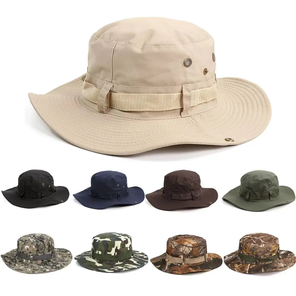 Men's Bucket Hats Women Hiking Camping Wide Brim Fishing Cap Boonie Hat Men's Bucket Hats Sun Hat