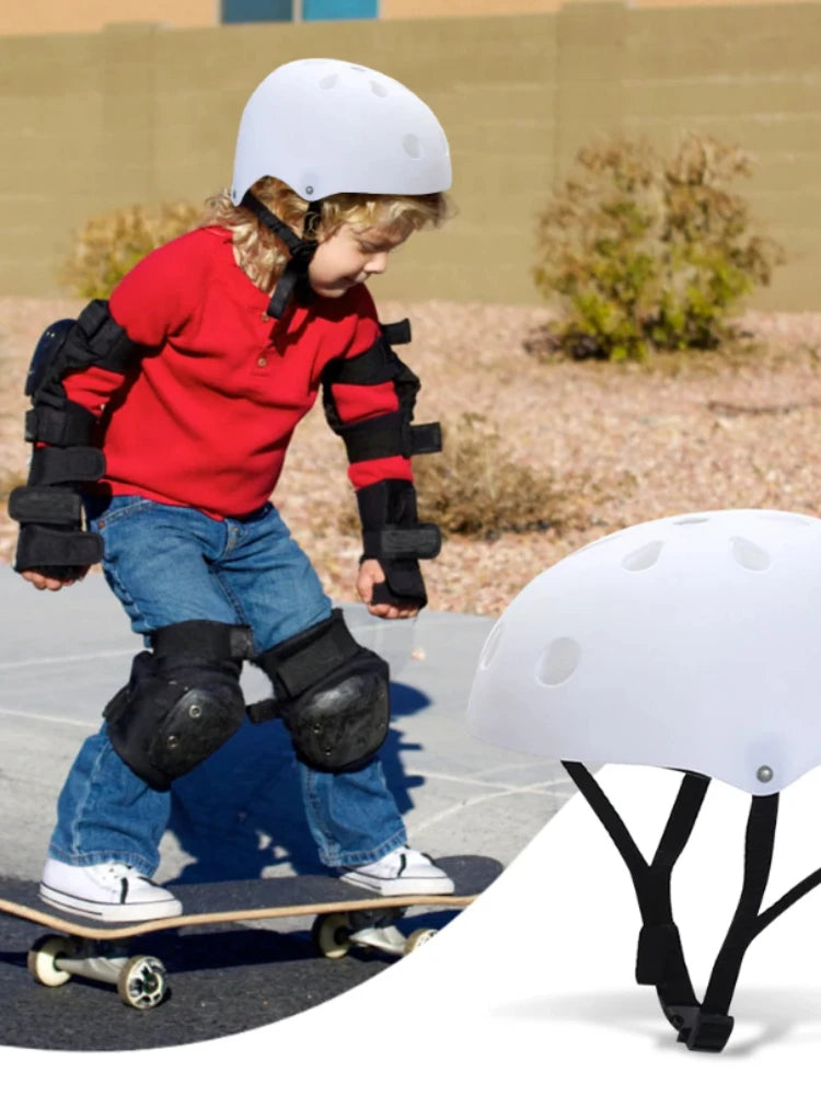 7Pcs/Set Kids Safety Helmet Knee Elbow Pad Set Toddler Helmet with Protective Gear Set for Skateboard Cycling