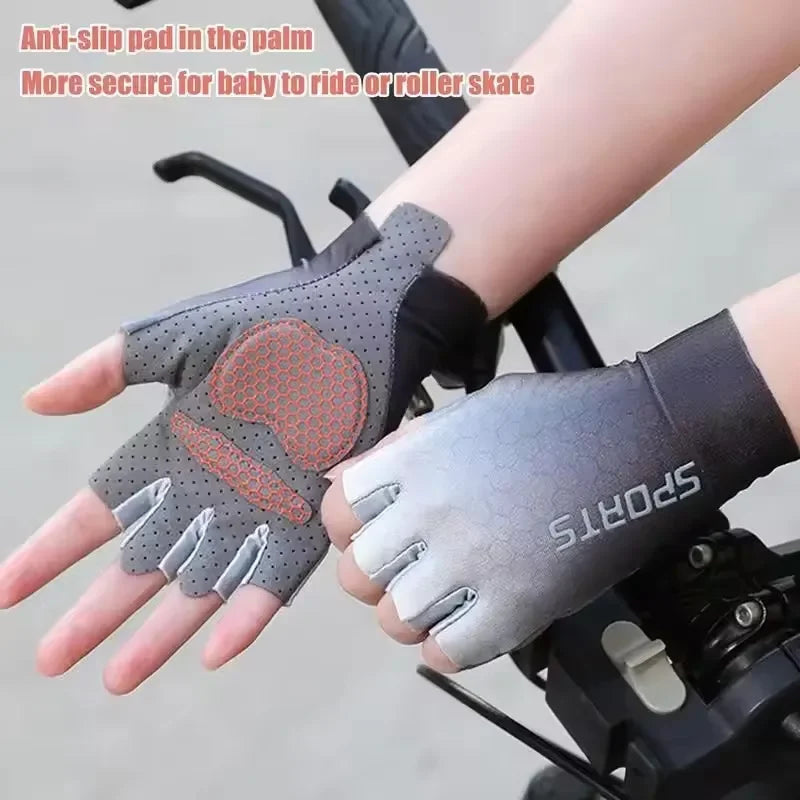 Kids Cycling Gloves for Boys And Girls Anti-Slip Windproof Outdoor Fitness Gloves Protective Gear for Balance Bike Training