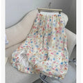 Summer French Style Floral Palazzo Pants Women High Waist Loose Boho Print Wide Leg Trousers with Drapery Comfortable & Elegant