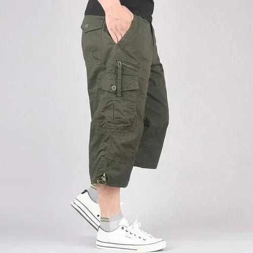 Customizable Summer Loose Cropped Pants Men's Casual Streetwear Short Trousers pantalon homme Man Outwear Cargo Joggers Pants