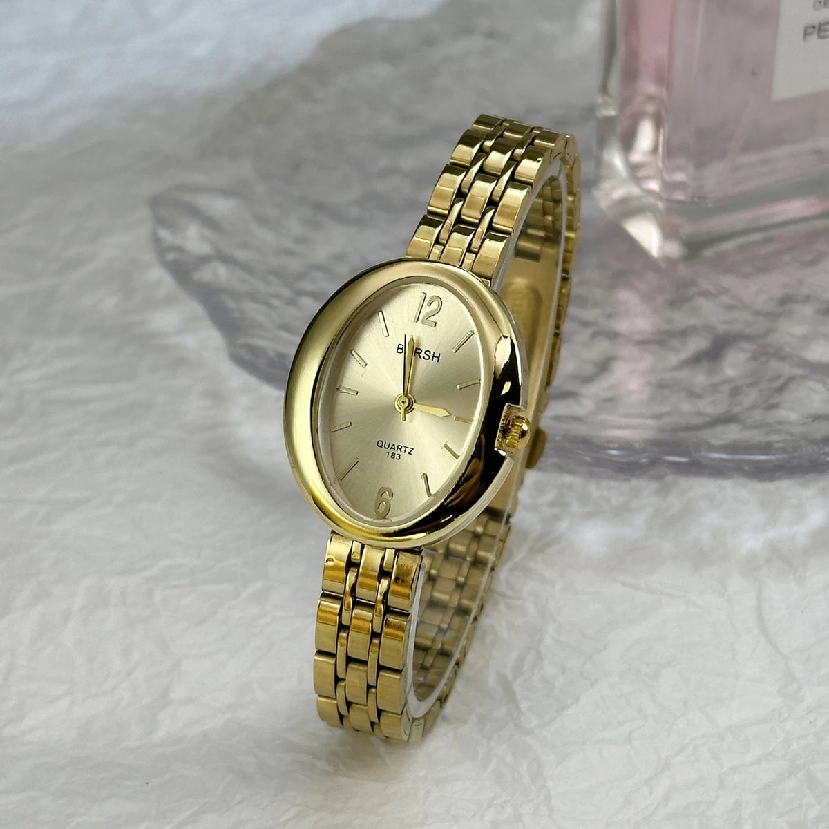 Ladies' Watches High-end Light Luxury Wristwatch Pigeon Egg Oval Dials Quartz Watch Women's
