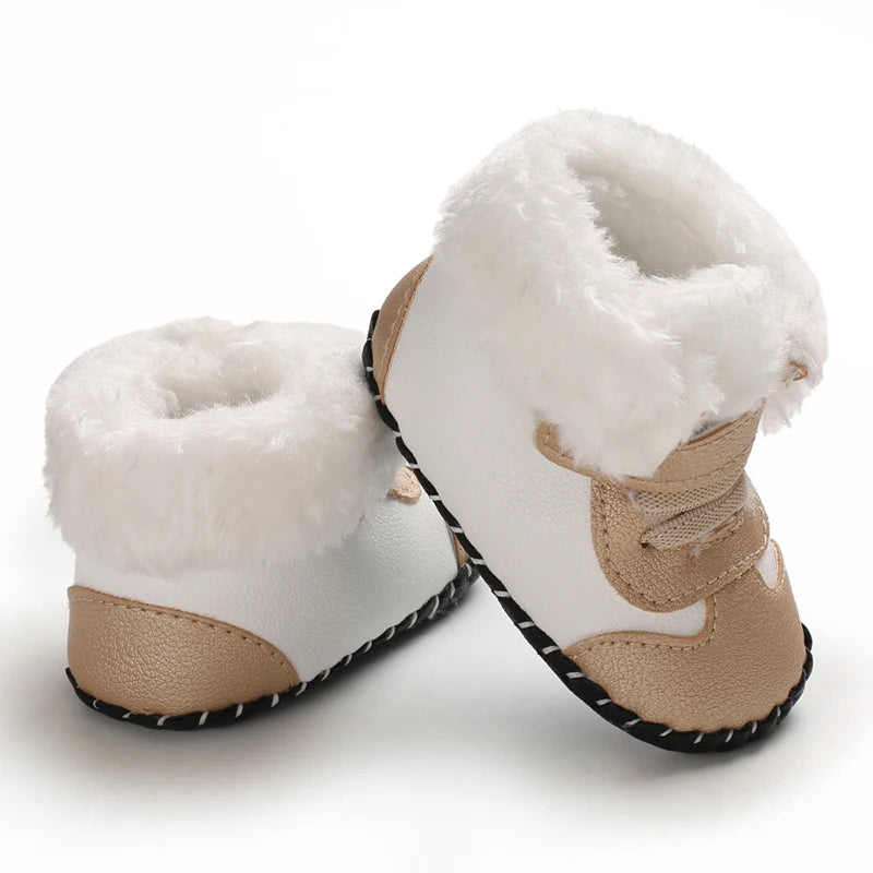 Boys and girls Kawaii cute warm plush boots comfortable breathable snow boots suitable for 0-18 months baby