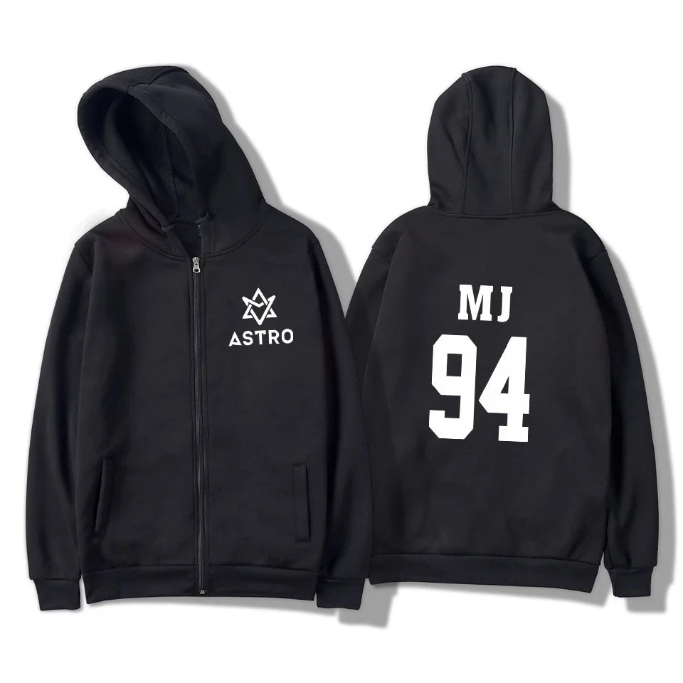 Kpop ASTRO STAR Group Printed Hoodies Moletom Harajuku Sweatshirt Casual Zipper Hoodie Streetwear Jacket Men/Women Clothing