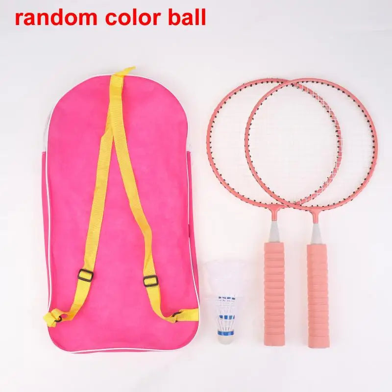 Toy Double Racquet Set Comes With Carrying Backpack Kids Sports Equipment Children Lightweight Badminton Rackets Family Game