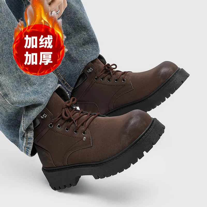 Men's Winter Boots Thermal Waterproof | Non-Slip Snow Shoes | Plush Lined Sneakers | Outdoor Hiking Boots for Men