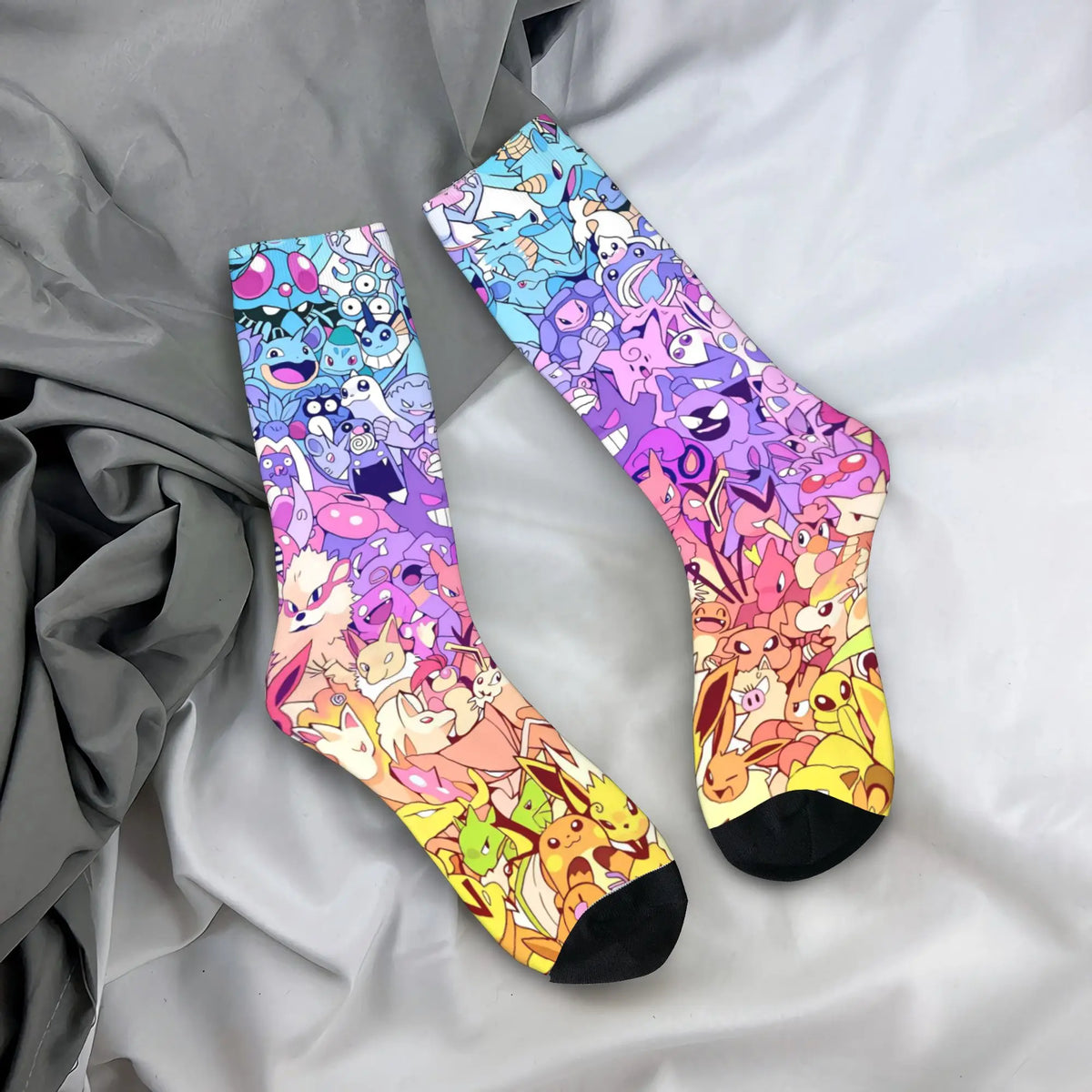 Men's Socks Pokemon Characters  Stockings Non-Slip Comfortable Socks Autumn Modern Design Outdoor Sports Socks