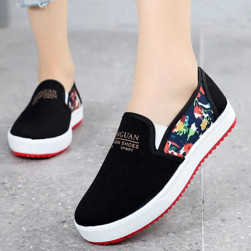 Zapatos De Mujer Women Cute Light Weight Demin Flat Platform Shoes Lady Fashion Sweet Slip on Shoes Teenager Casual Shoes E5286