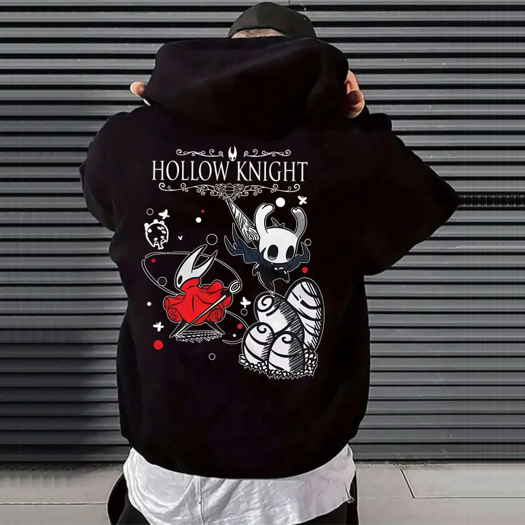 Hollow Knight Double Sided Graphic Hoodie Men Women Game Lover Pullover Hoodies Men's Fashion Cartoon Oversized Hooded Tracksuit
