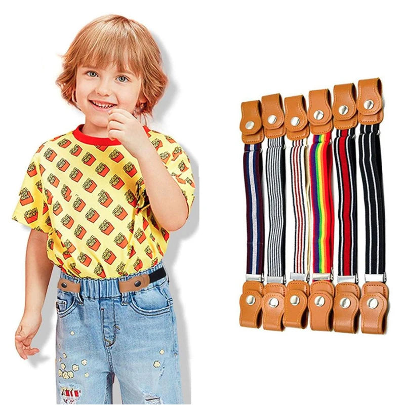 Girls and Boys Elastic Jeans Belt Without Buckle Kids Easybelt Adjustable Stretch Strap Fashion Student Waistband Belts