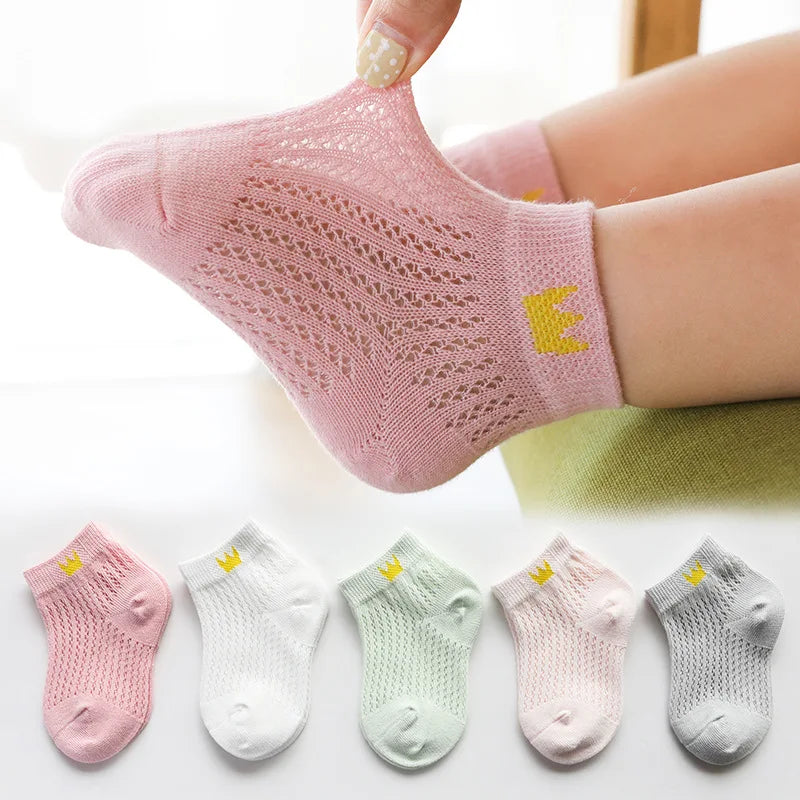 Kids Socks 5 Pairs/Lot Spring Summer Cotton Girls Socks Cute Flowers Pattern for Children Baby Little Girl Clothing Accessories