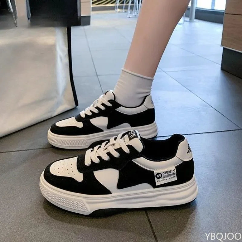 Large Size Spring and Autumn New Thick Soled Height Increasing Women's Flat Shoes Niche Trend Versatile Women's Single Shoes