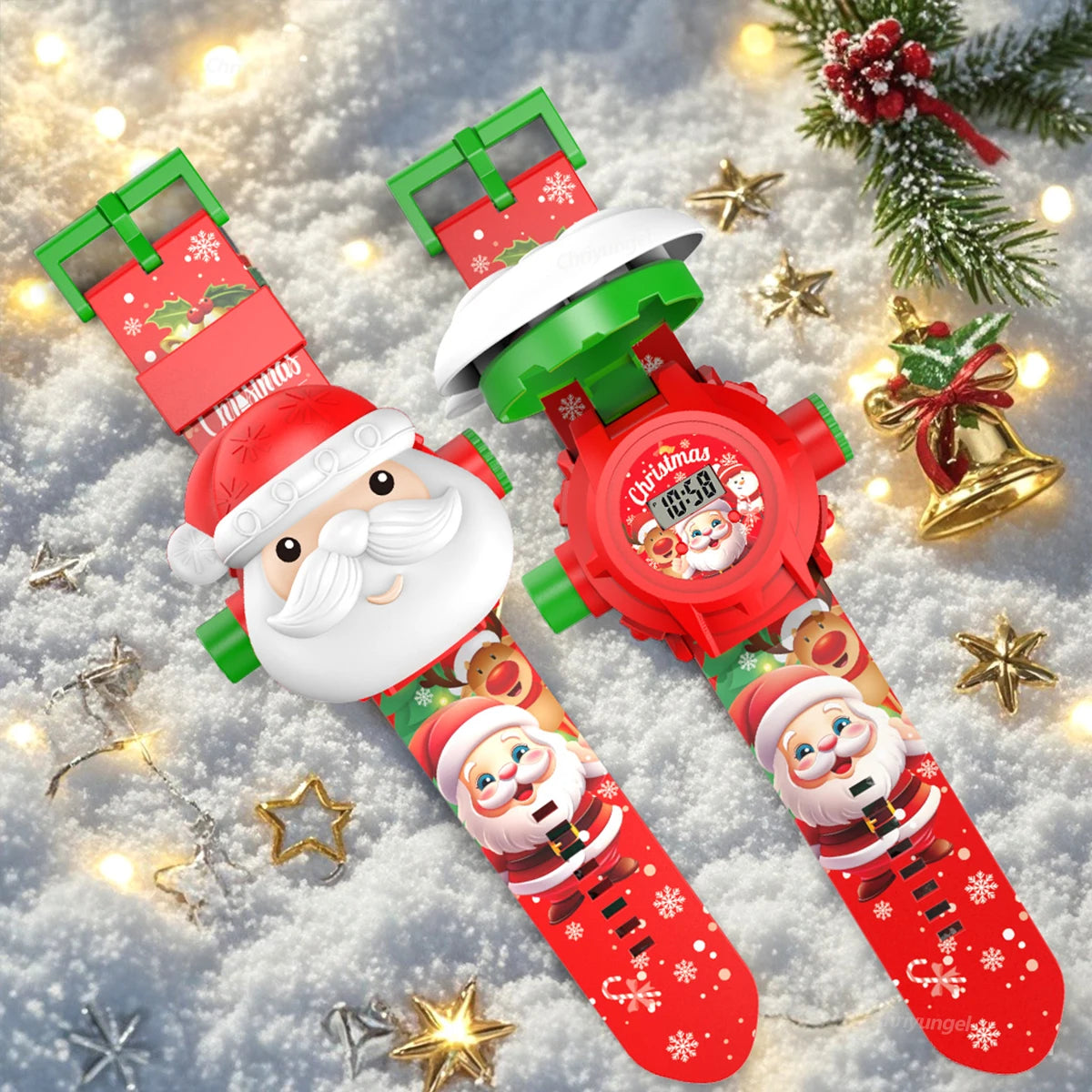 Kids Dinosaur Projection Watch Projector Toy with 24 Patterns Christmas Electronic Watch Educational Toys Gift for Boys Girls