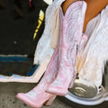 Women Fashion Boots Spring Low Heel Women Shoes Cool British Embroidered Design Soft Short Boots Party Knee High Boots Pink2024