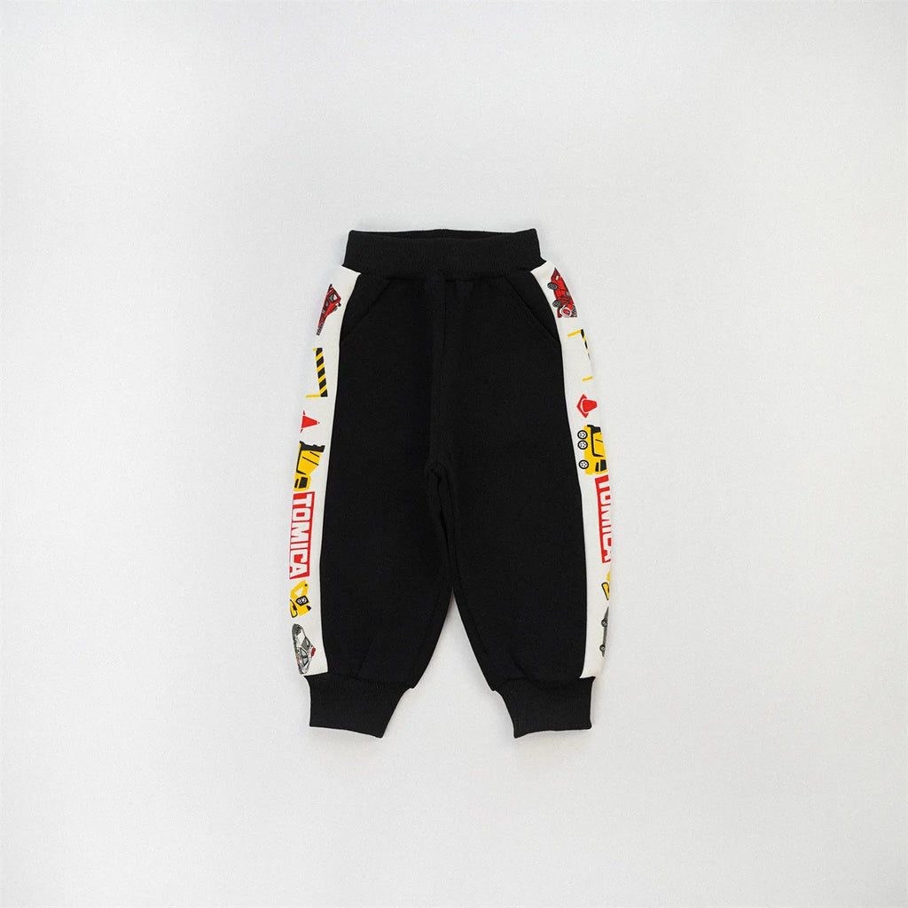 90-150 Kids Jogger Pants 2026 Autumn Car Patchwork, Comfy Breathable Versatile Sports Long Pants for Teenage Boys & Girls